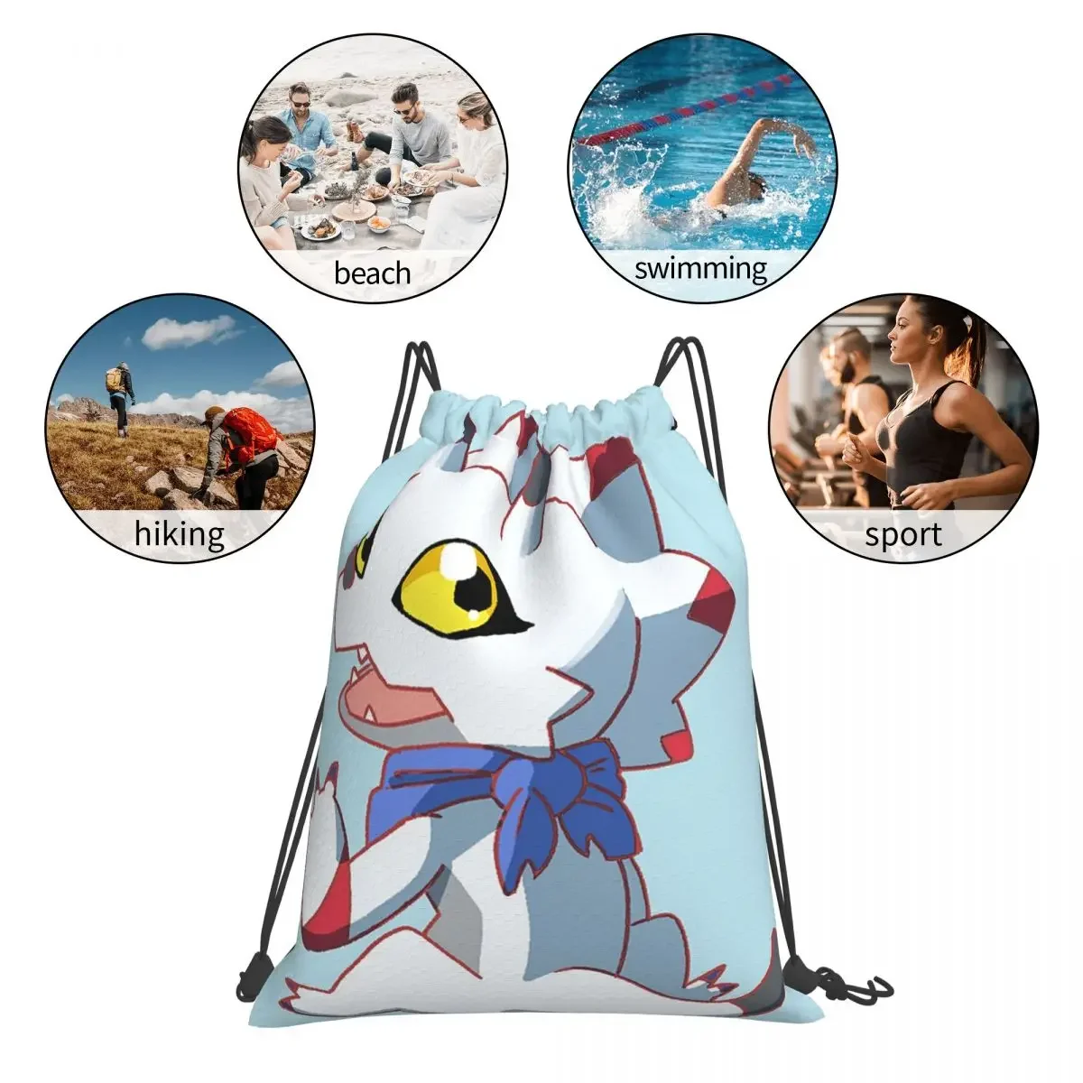 Рюкзаки Gammamon Digimon повседневные портативные сумки на шнурке карманная сумка для