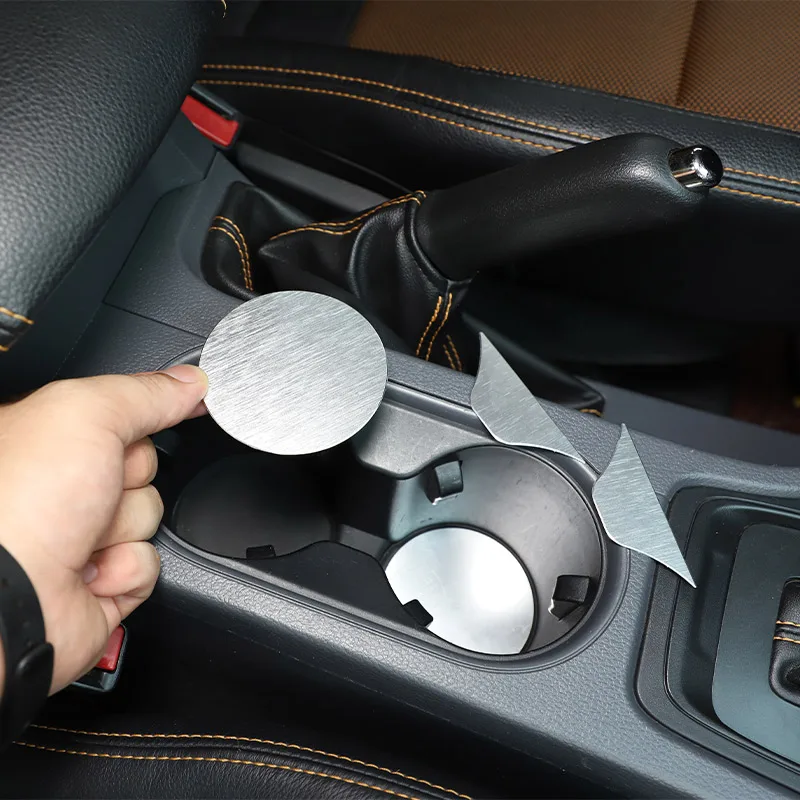 

5 pcs Aluminum alloy Car front row Cup Holder Coaster Non slip Pad Mat Sticker For Ford Ranger Wildtrak 2015-2021Car Accessories