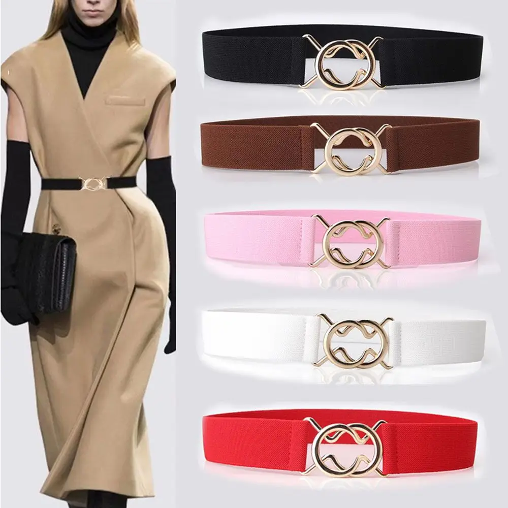 

New Fashion Women Thin Waist Belt Dress Skirt Sweater Overcoat Belts Wrap Buckle Adjustable Belt Elastic Waistband Accessories