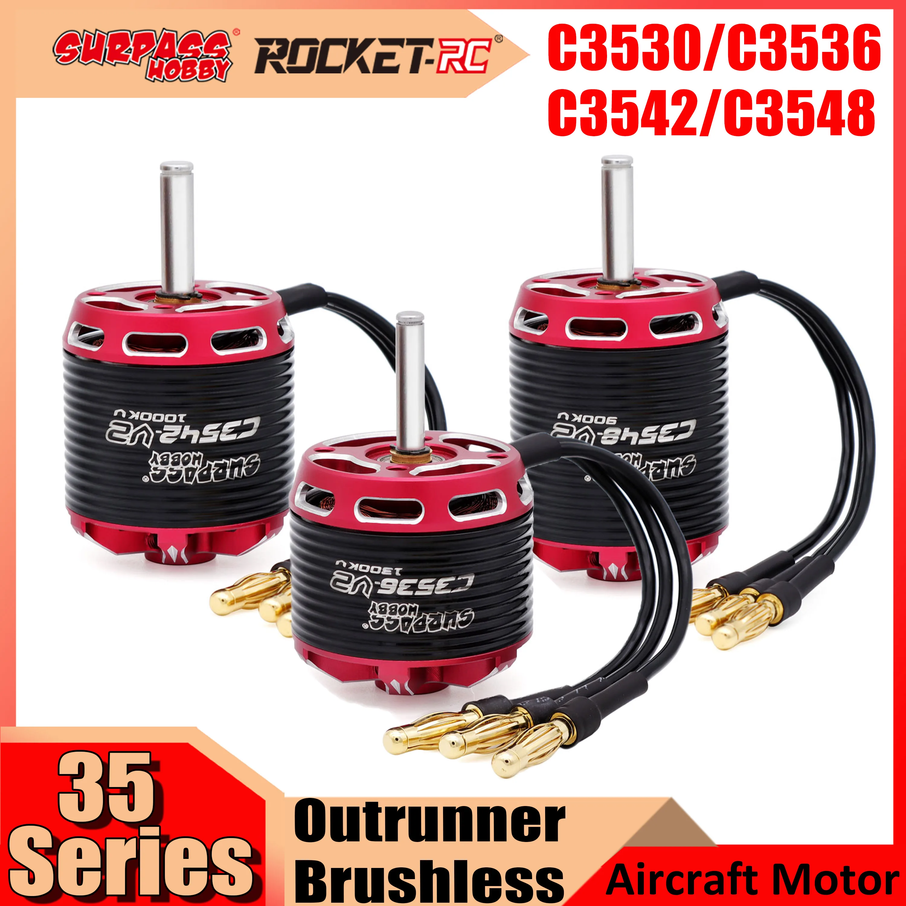 Внешний бесщеточный двигатель Surpass Hobby C3530 C3536 C3542 C3548 V2 для радиоуправляемого самолета с фиксированным крылом Внешний бесщеточный двигатель Surpass Hobby C3530 C3536 C3542 C3548 V2 для радиоуправляемого самолета с фиксированным крылом