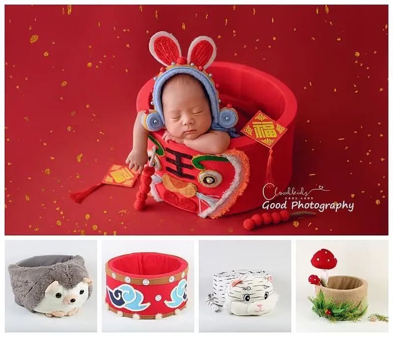 Photography props of the Year of the Tiger theme white red newborn door-to-door photos of men and women babies universal