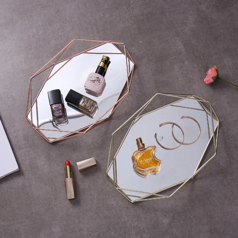 

Европейский стеклянный винтажный поднос для ювелирных изделий, лоток для хранения косметики в скандинавском стиле для спальни, американск...