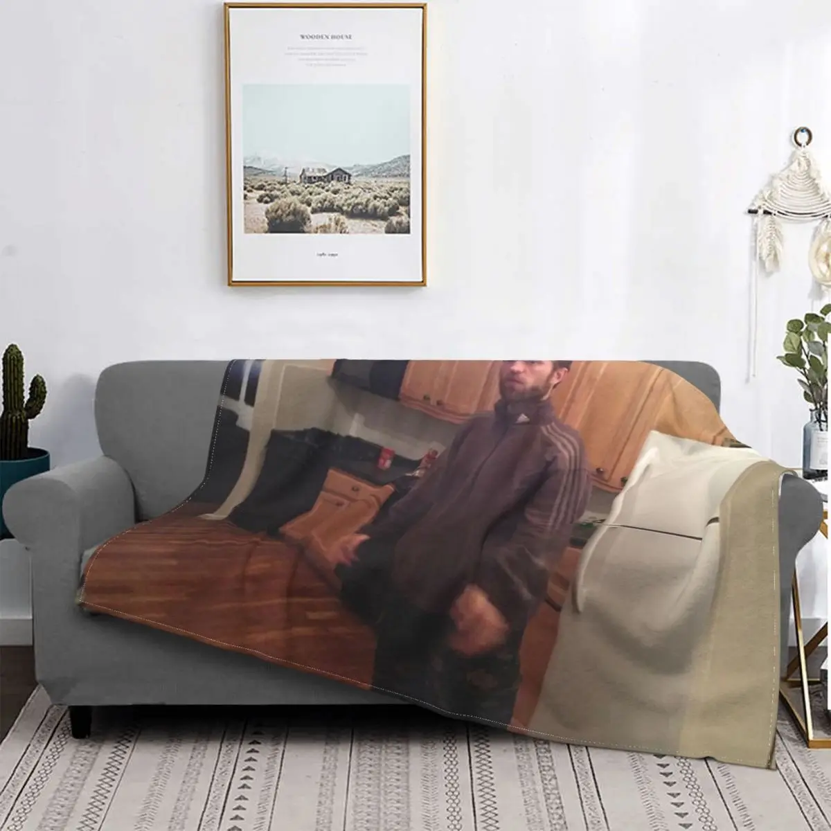 

Robert Pattinson Tracksuit Meme Blanket Bedspread Bed Plaid Muslin Baby Blanket Summer Blanket Bedspreads For Bed