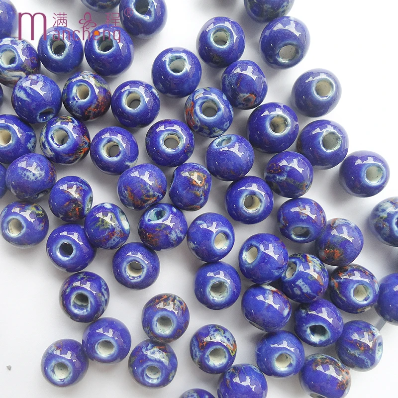 

12MM 10PCS/Lots DIY Round Shape Blue White Chinese Porcelain Ceramics Loose Beads Bracelet Jewelry Making Handmade Accessories