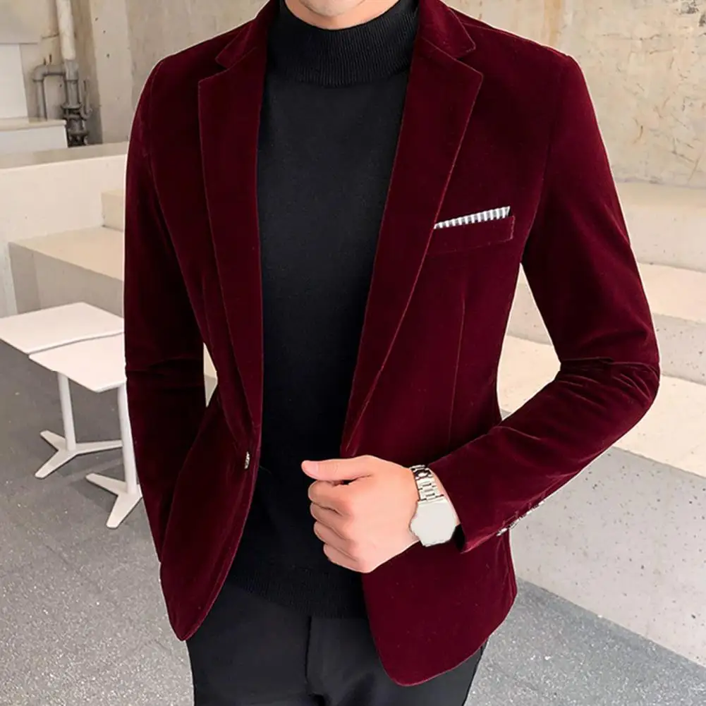 

Burgundy Velvet Blazer Men 2022 Fashion Casual Blazer Men Wedding Groom Singer Costume Slim Blazer Formal Evening Dress M-5XL