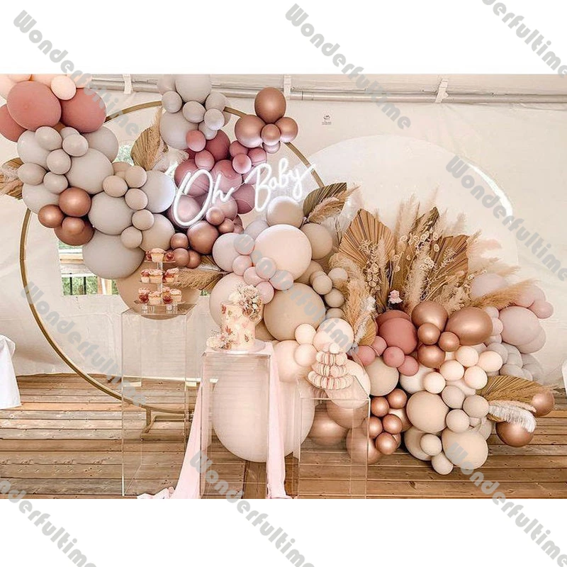 

DIY Double Dusty Pink Wedding Balloons Garland Baby Shower Decorations Doubeld Stuffed Blush Nude Balloon Arch Birthday Decor