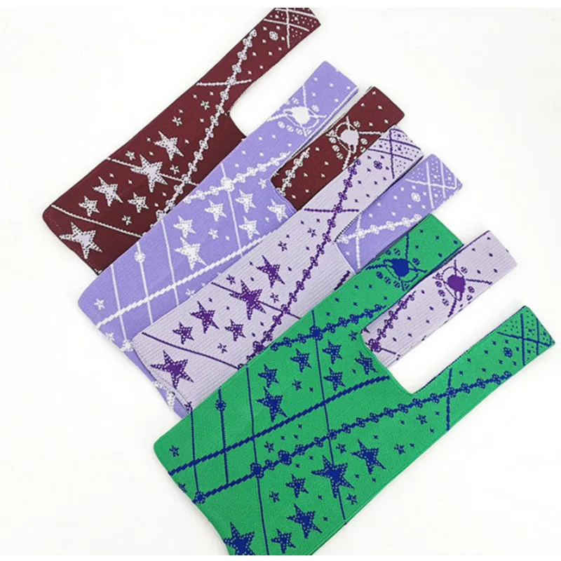 

IMone Fashion Bag Cross Border Sky Star Jacquard Knitting Single Shoulder Knitted Handbag Underarm Bag for Women