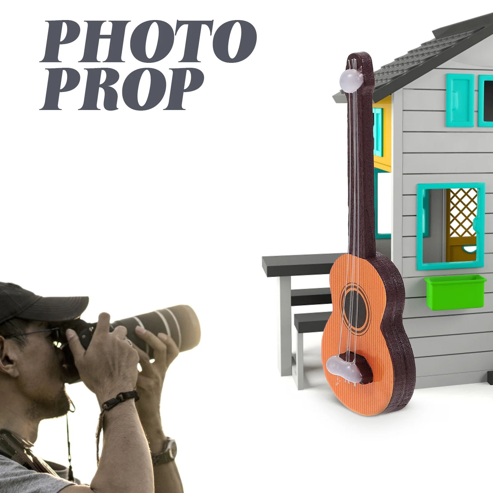 3 Pcs Miniature Guitar Worlds Tiniest Violin Keychain Toys Children House Decor Model DIY Adorn Wooden Small