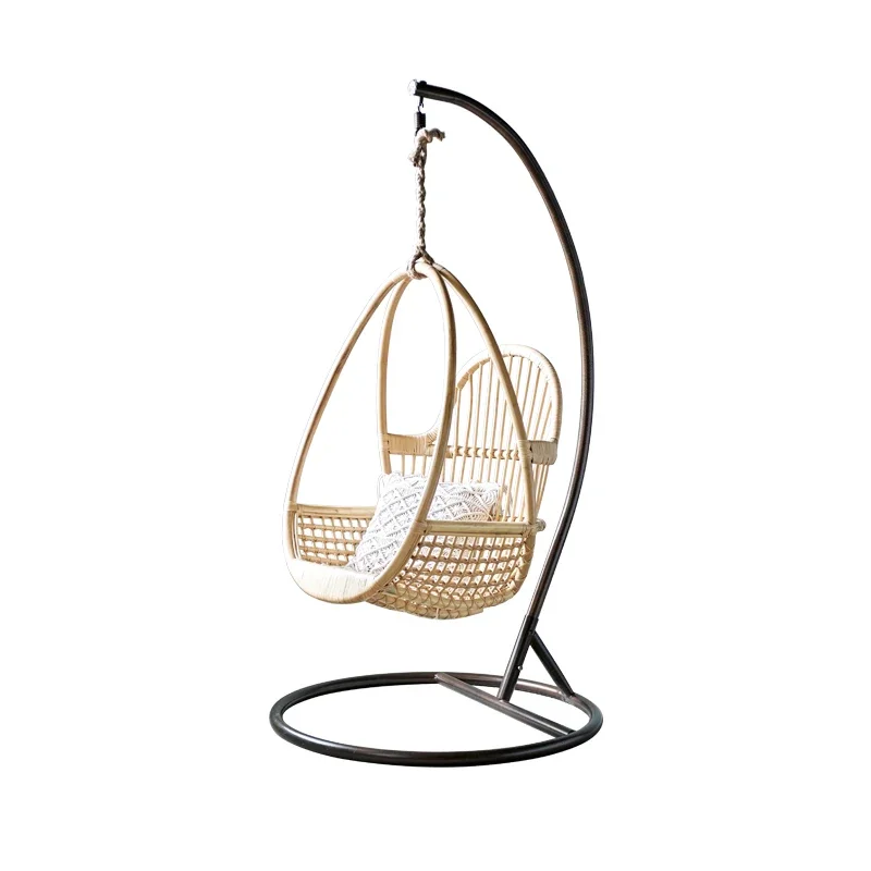1 скандинавская подвесная корзина из ротанга стул домашнее кресло-качалка для