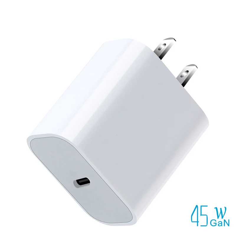

PD 45W Type C Single Jack Adapter QC PPS to Lightning Micro USB A Port For UK EU AU US Plug White Fast Charging iPhone Charger