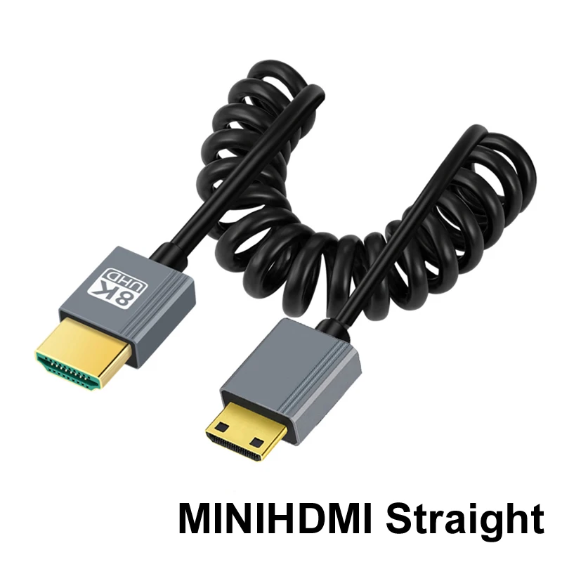 1 м пружина 8K при 60 Гц 4k 120 2 MINIHDMI MINI HDMI кабель аудио-видео прямой/слевый/правый для