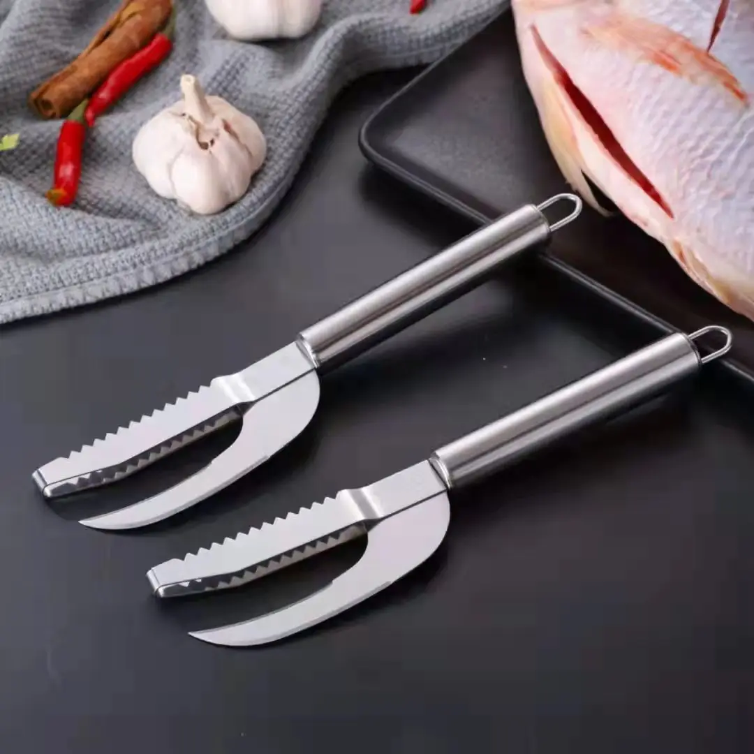 

Stainless Steel Fish Scale Remover Cleaner Kitchen Scaler Fish Skin Graters Cleaning Peeler Scaler Scraper Brush Scraper Tool