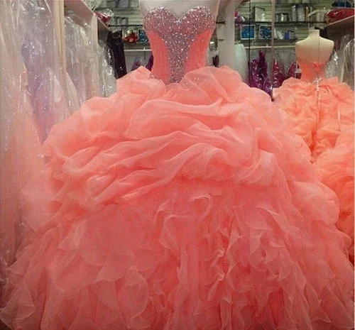 

Sweetheart Vestido De Festa Quinceanera Dresses Orangza Sepcial Occasion Pageant Gowns High Quality Plus Size