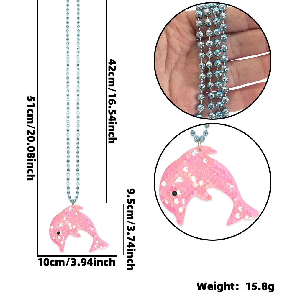Ожерелье серии Ocean на тему русалки с подвеской в виде дельфина красочная цепочка