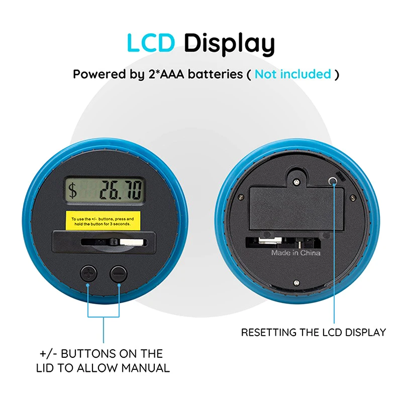Цифровая ЖК-копилка большой емкости для USD EURO GBP копилка с электронным счетчиком