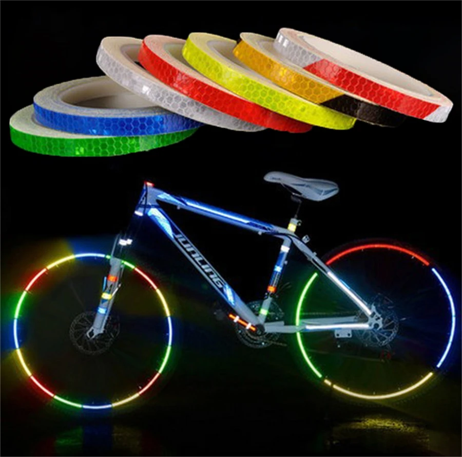 

Bike Styling Reflective Strip Tape Motorcycle Car Body Rim Wheel Luminous Safety Warning Stickers Night Fluorescent Decorations