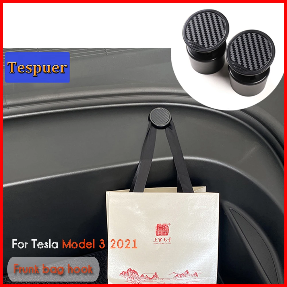 

Model 3 2021-22 Front Trunk Concealed Hook for Tesla Frunk Bolt Cover ABS Storage Hooks Grocery Bag Organizer Holder Accessories