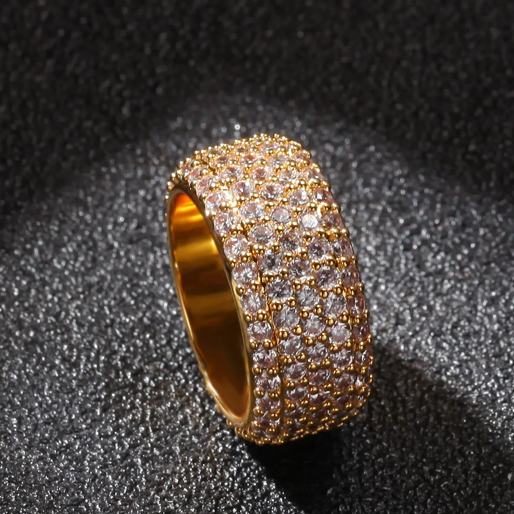 Полный циркон CZ Bling Bling Iced Out кубические цирконы Mirco Pave Зубец установка латунные кольца модные ювелирные изделия в стиле хип-хоп BR031 (art.: 3920ca77461f0) - 3920ca77461f0