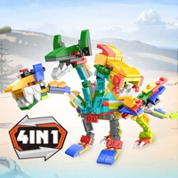 building blocks mech tyrannosaurus triceratops 1 change 3 small particle assembly puzzle building blocks toys fit