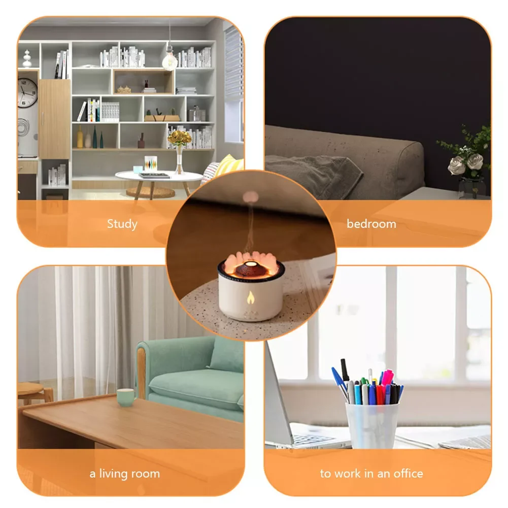 

NEW2023 Jellyfish Flame Essential Oil Diffusers Moisturize Skin Air Humidifier Home Appliance Portable Supplies for Friends Fami