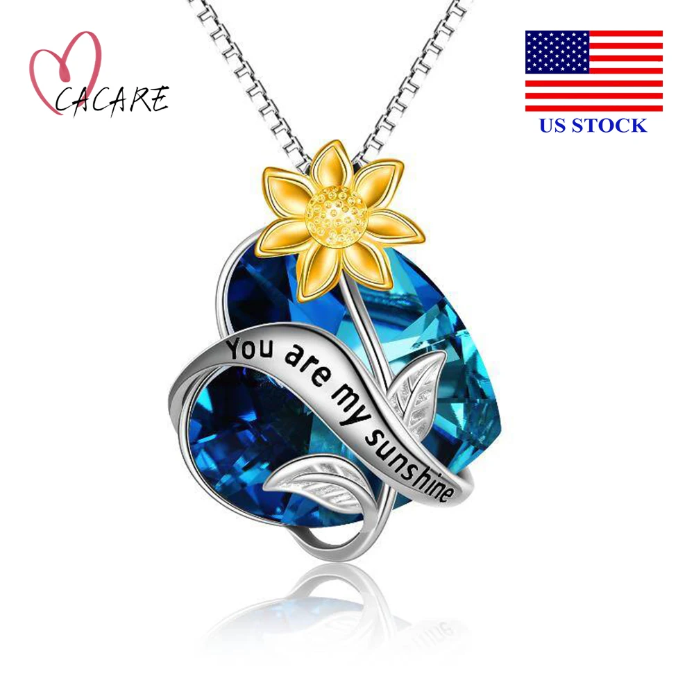 

Sterling Silver Sunflower Heart Necklace Infinity Jewelry Pendant Necklaces Women Girl Gift for Friend/Family/lover F1261