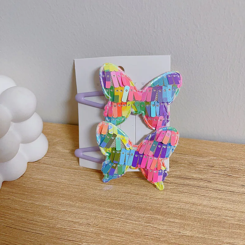 Заколки для волос в виде бабочек и пентаграммов для девочек, 2 шт.