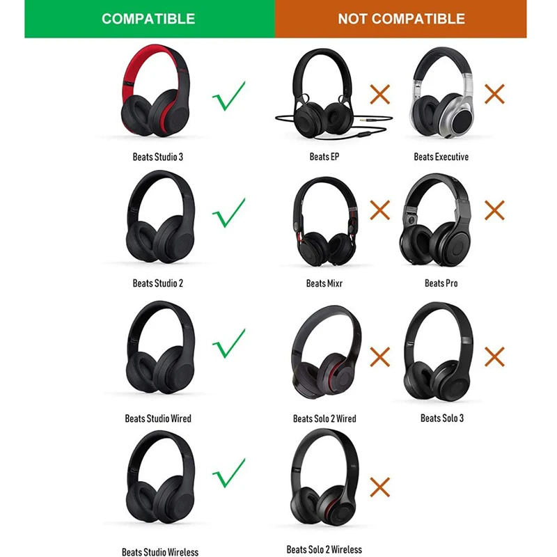 Профессиональные сменные амбушюры для наушников совместимые с Beats Studio 2 0 и 3
