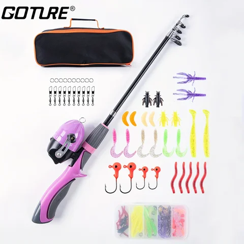 Goture сине-розовая удочка и катушка для детей