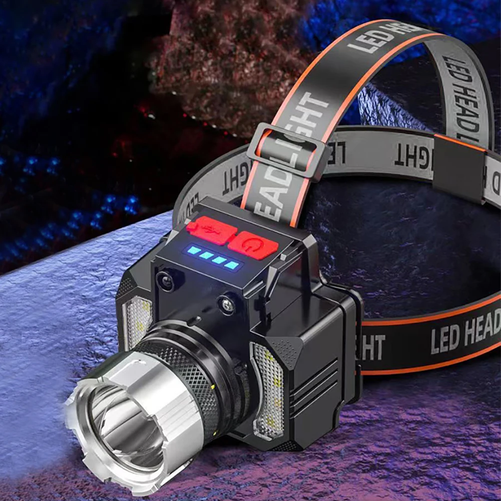 

350LM USB Rechargeable XPE LED Headlight IPX4 Waterproof 4 Modes Fishing Headlamp Torch 800mAh Night Running Light