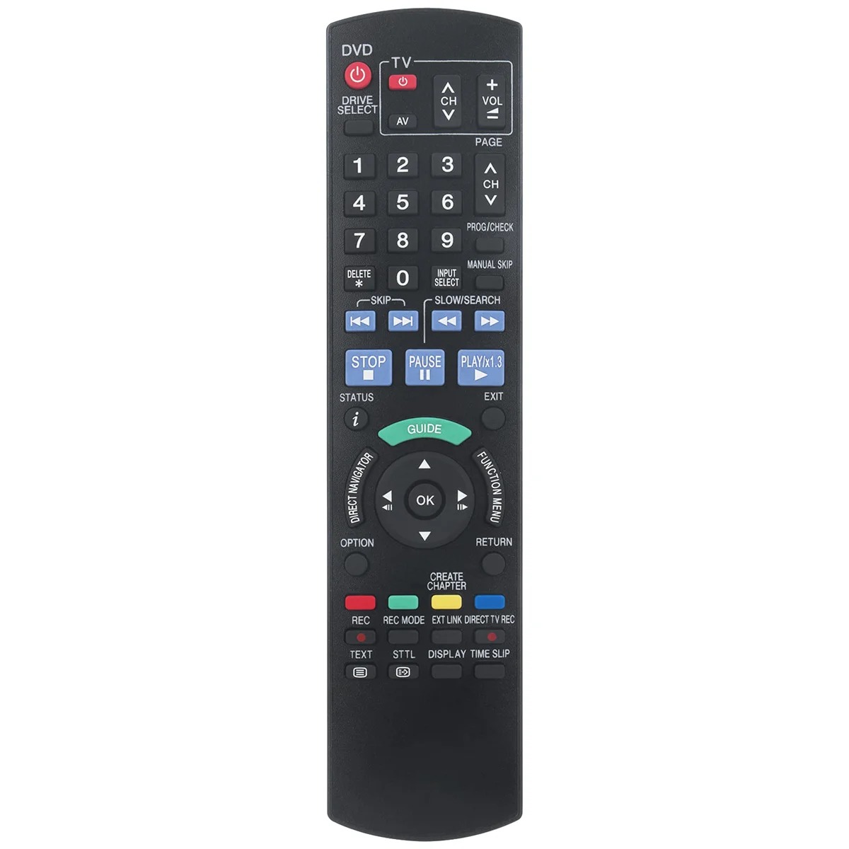 

N2QAYB000127 Replace Remote for Panasonic DVD Recorder DMR-EX78 DMR-EX78EB DMR-EX88 DMR-EX88EB DMR-EX77 DMR-EX77EB