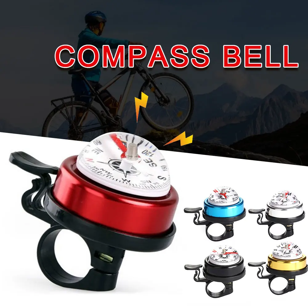

Bicycle Bell Cycling Bike Accessories Aluminum Alloy Horn Bicycle Call With Compass Mountain Bike Protective Warning Tools