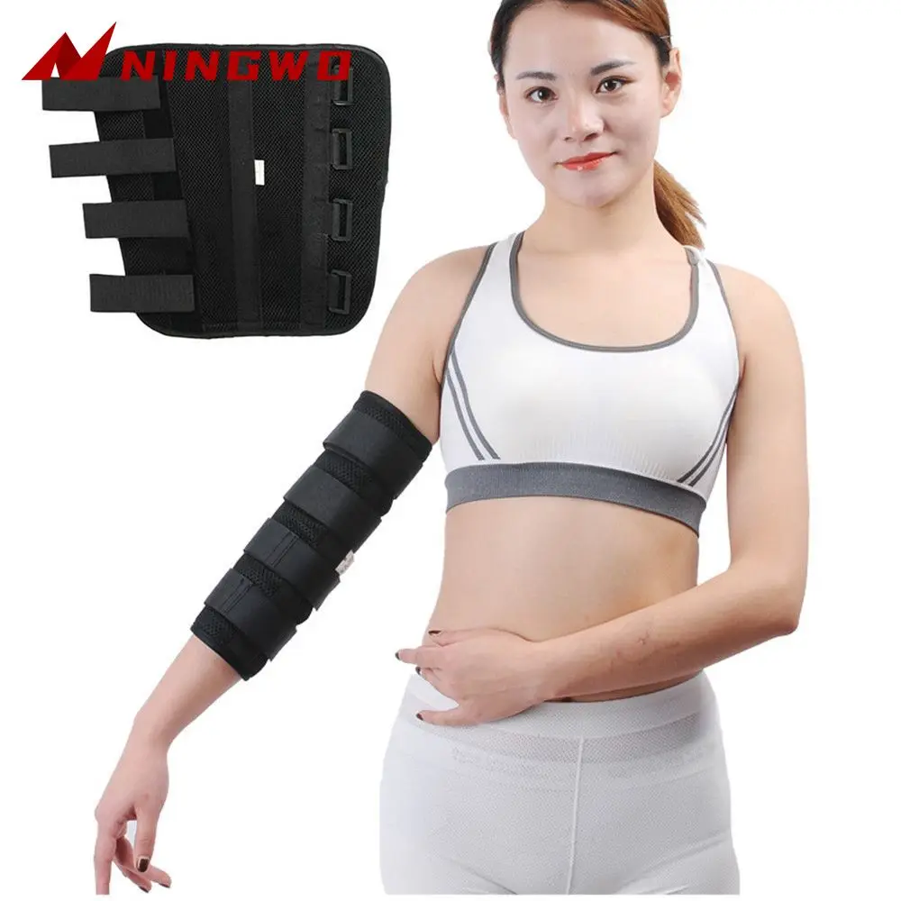 

Adjustable Elbow Joint Recovery Arm Splint Brace Support Protect Band Belt Strap with 3 Fixed Steel Plates for Children Adults