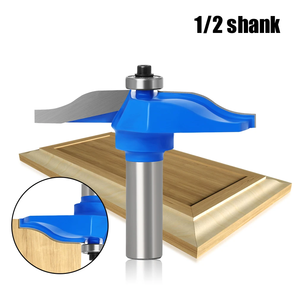 

12 Shank1/2 "Shank Round Over Rail & Stile dengan Cover Panel Raiser 1Bit Router Bit Set Tenon Cutter untuk Alat Pertukangan