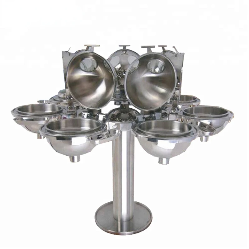 

Hongkong bava dividers stainless steel hanging buffet serving food warmer glass lid roll top chafer rotating chafing dish
