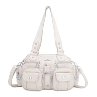 women small handbags satchel top handle handbag pu shoulder bag 8%e2%80%9dx11%e2%80%9d dumpling pack multi pockets shoulder bags