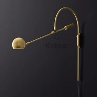 kobuc simplicity e27 led wall lamp rotatable metal sconces light blackgold indoor home bedside bedroom living room decoration
