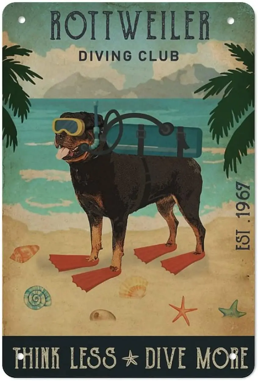 Металлический постер Tn Sgn Rottweler Sgns Pantng металлический в стиле ретро настенный