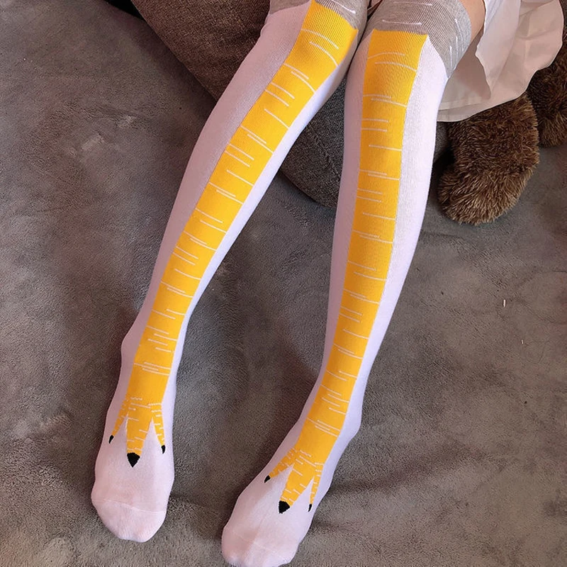 2023 Woman Sexy Personalized Socks Ladies Funny Stovepipe Stockings Cute Over-the-knee Socks Thin Chicken Foot Socks