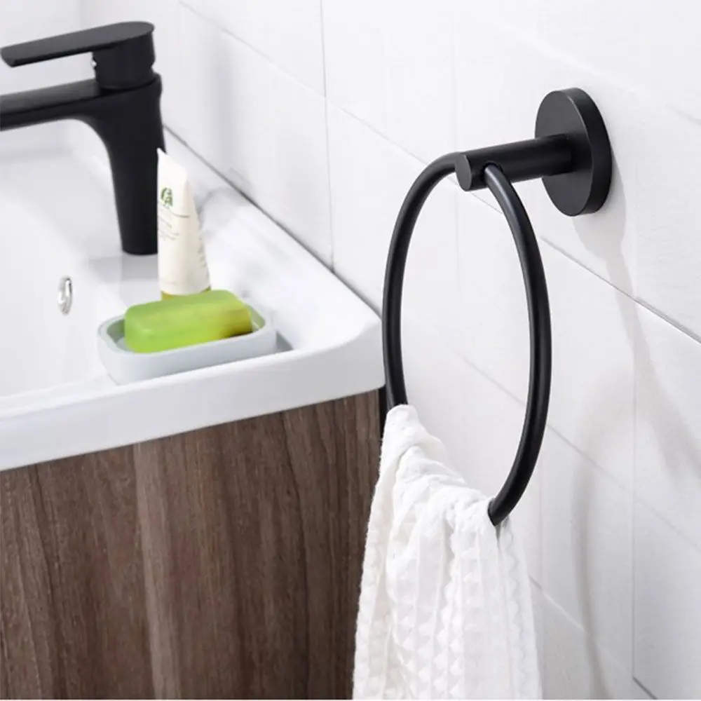 

Round Hardware Wall Mount Various styles Washcloth Hanger Hand Towel Holder Ring Racks SUS304