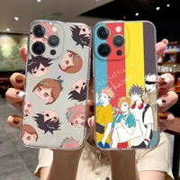 luxury jujutsu kaisen anime phone case for iphone 11 12 13 pro max x xr xs max x 6s 8 7 plus 13mini clear soft bumper back cover
