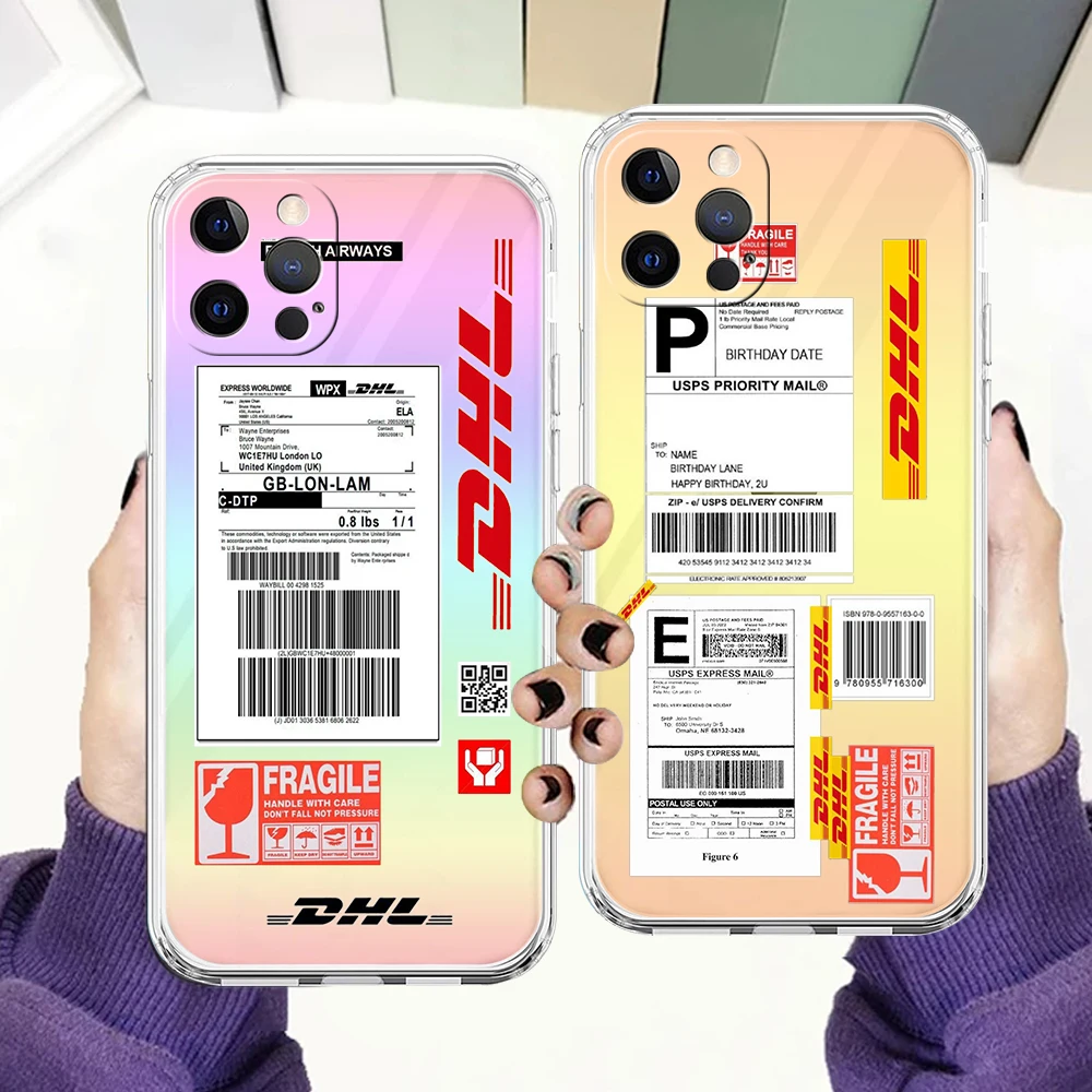 

Hot DHL Express Phone Case for iphone 14 13 12 11 Pro Max Transparent Bag for iphone X XS Max 7 8 14 Plus Shockproof Soft Shell