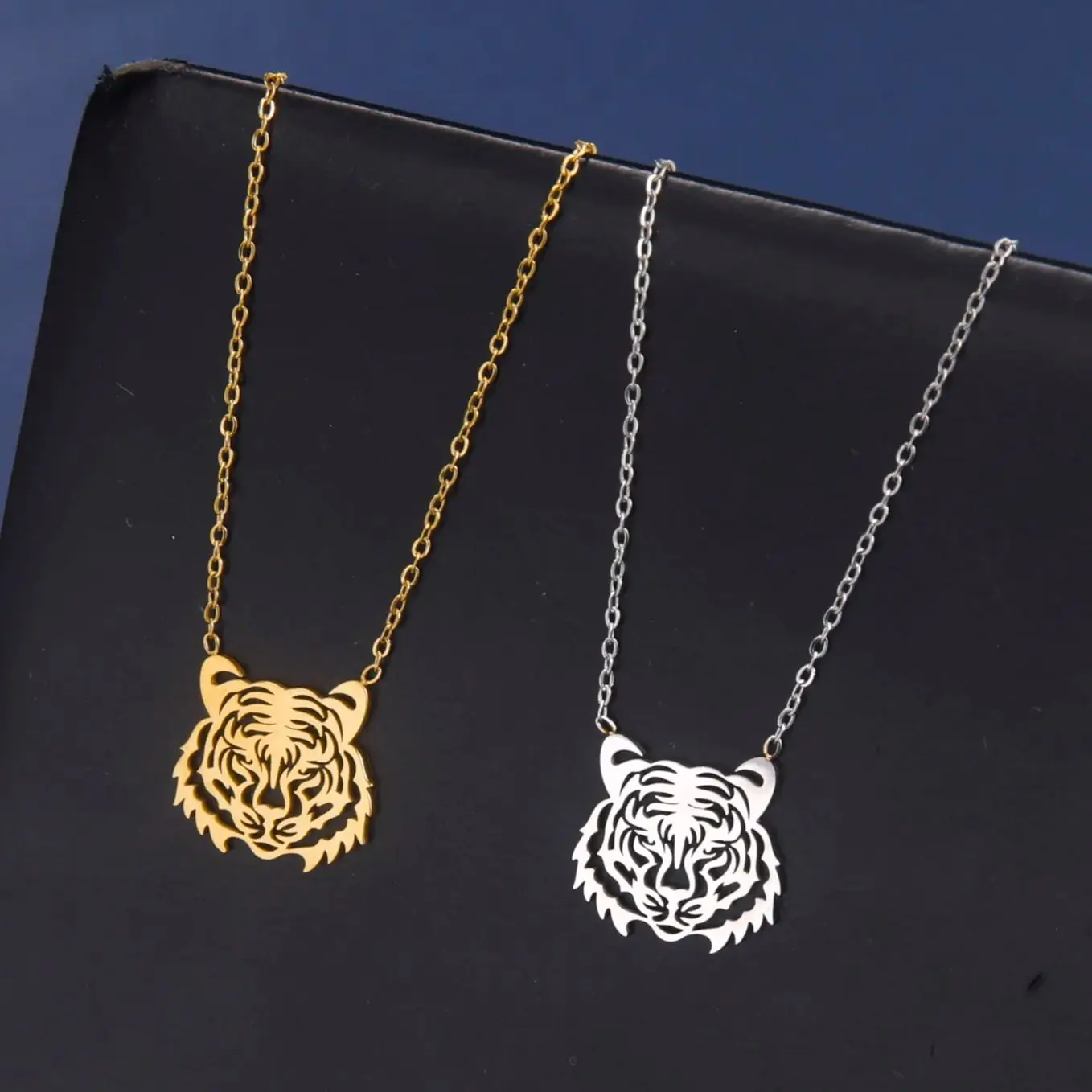 LIKGREAT модные ожерелья с подвеской в виде тигра и животного из нержавеющей стали