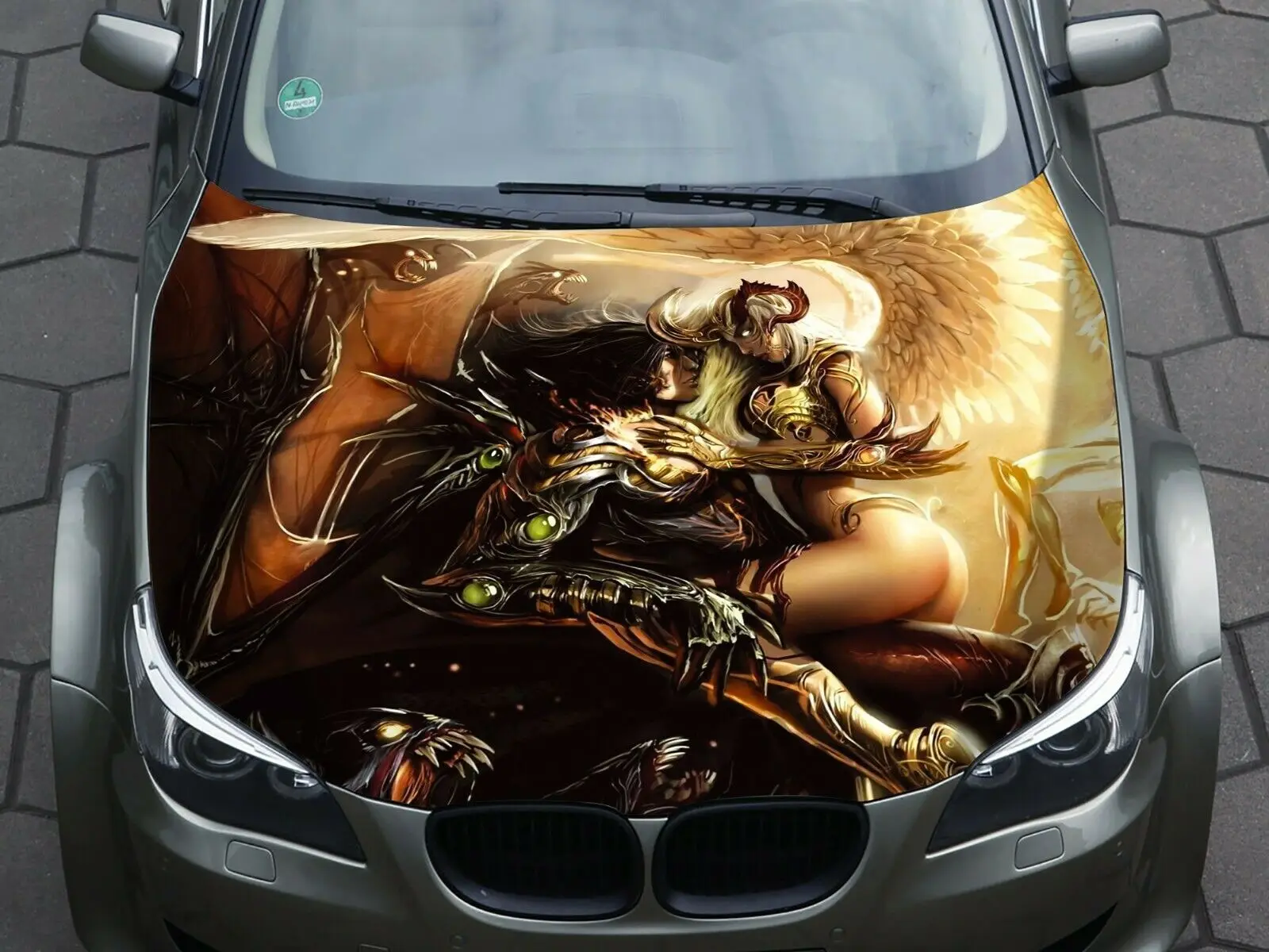 

Demon Angel Car Hood Wrap Decal Vinyl Sticker Full Color Graphic Fit Any Car