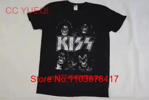 Поцелуй потертая футболка с четырьмя черепами официальная Группа рок ген Пол