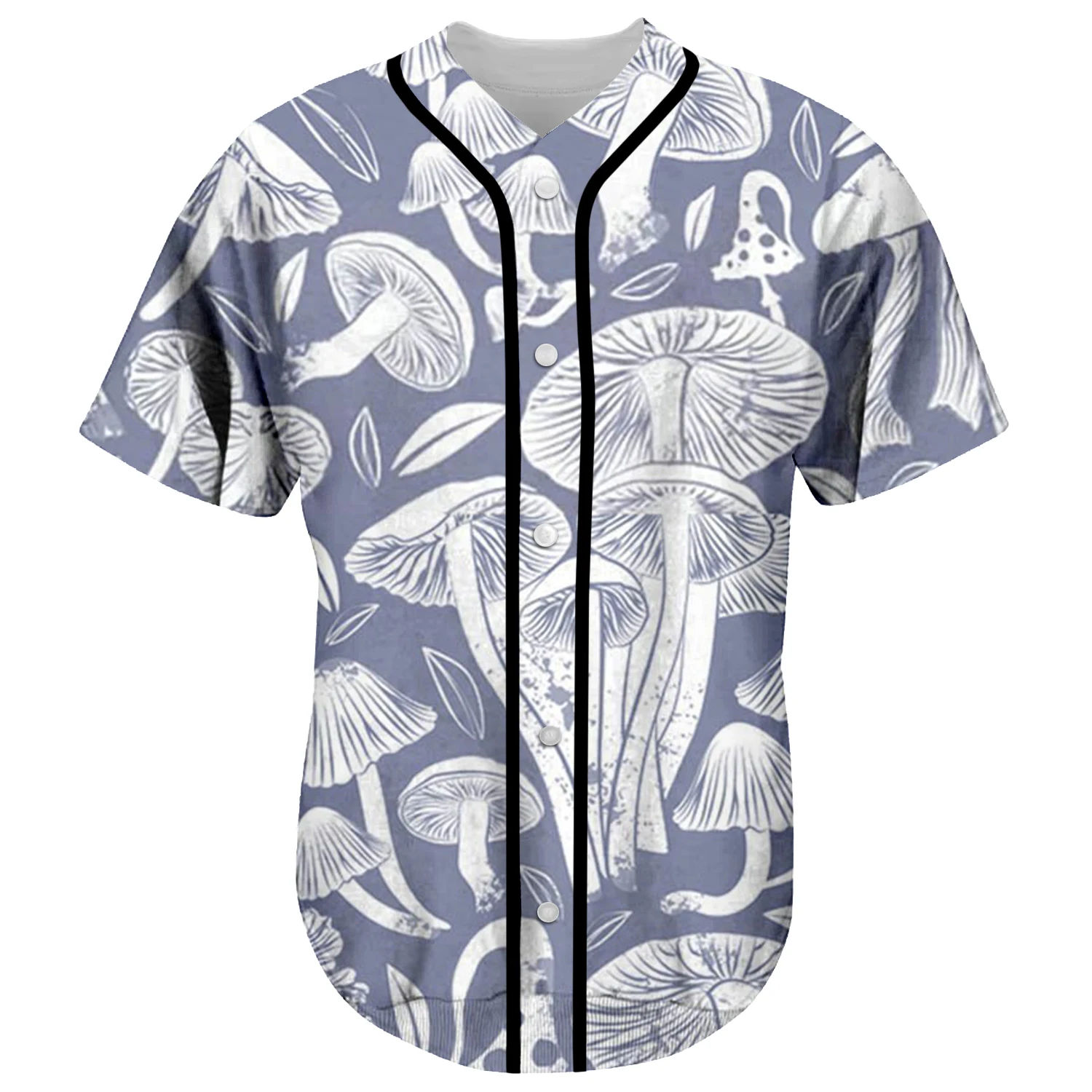 Tessffel Newest Plants Mushroom Fungus Camo Trippy 3DPrint Summer Harajuku Streetwear Baseball Shirts Jersey Short Sleeves X2