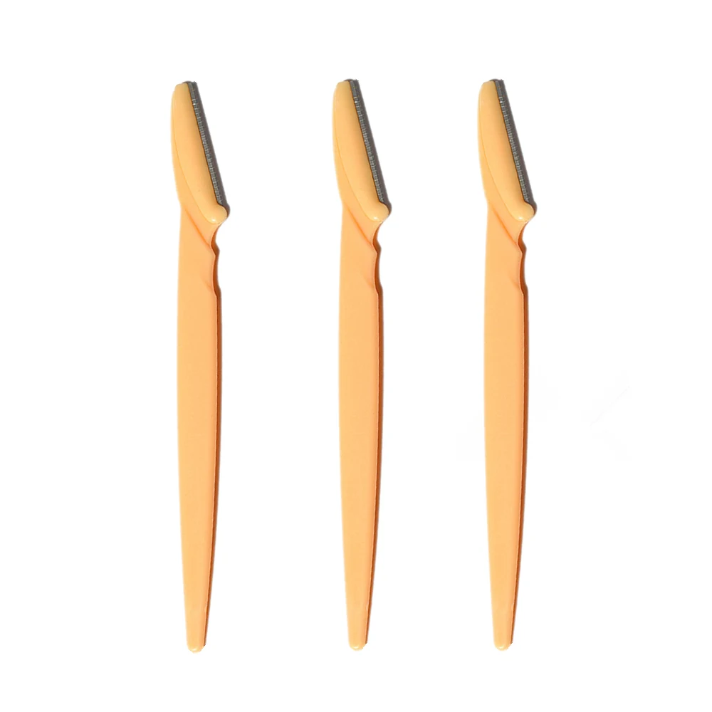 Yellow 3 Pcs Eyebrow Trimmer Blade Shaver Portable Face Eye 