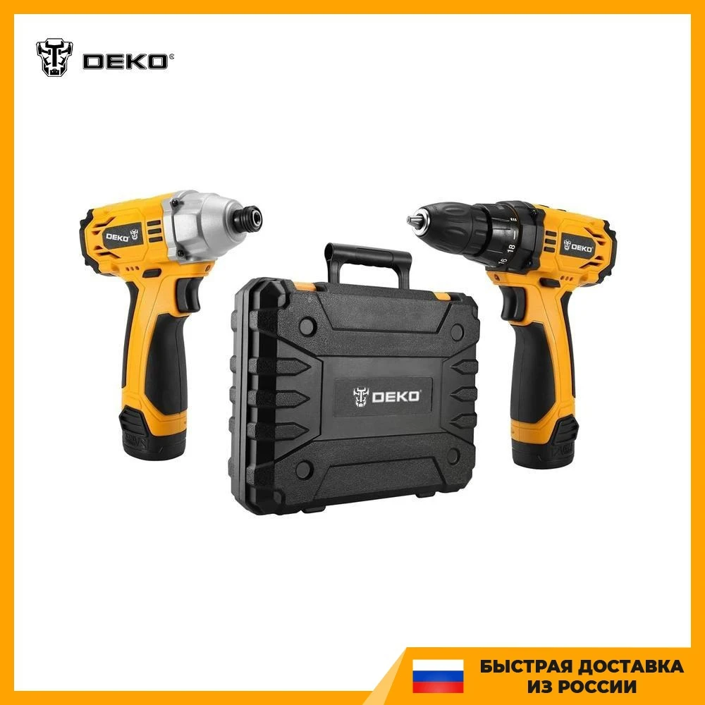 Набор аккумуляторного инструмента DEKO (DKIS12-Li, GCD12DU3) 2 в 1, 2х2,0Ач 063-4107
