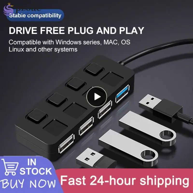 

Optional Usb Or Type-c Device Connection 4 Port Hub Support 4 Simultaneous Use Usb-c 3.0 Hub Stable Power Supply Hub Adapter