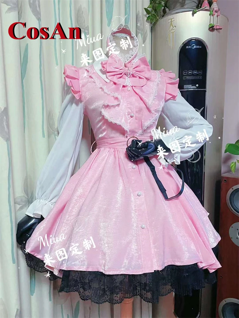

CosAn аниме VTuber Minato Aqua Косплей Костюм Сладкий розовый JK униформа для активного образа вечеринки