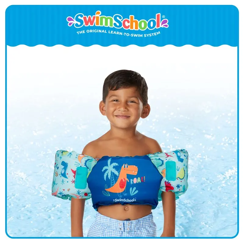 

Free shipping School 2-in-1 Ultra-Fit Tot Swimmer Blue Shark Flotation Vest, Ages 4-6 Years